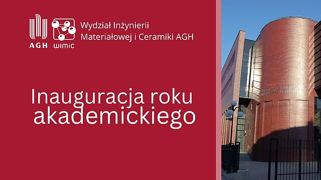 grafika z napisem inauguracja roku akademickiego obok zdjęcię budynku z cegły