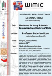 Read more about the article Seminarium WIMiC – Professor Federico Rosei
